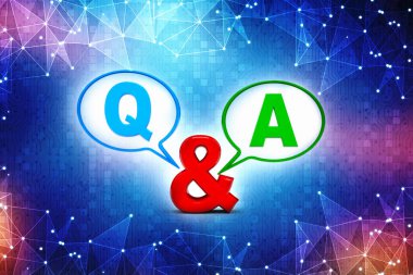 Soru ve Cevap Kabarcık Sohbeti, q ve bir konsept 3d illüstrasyon