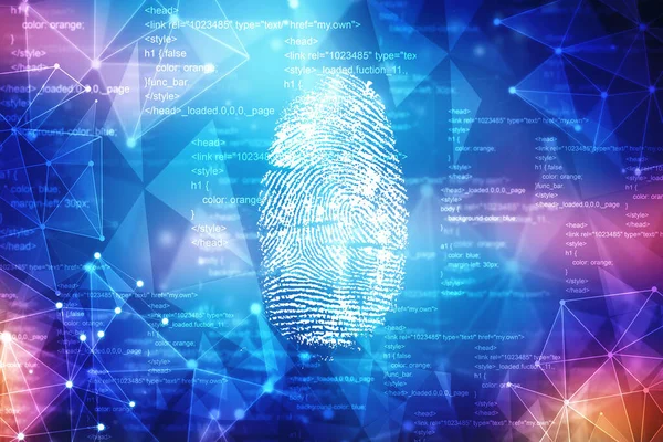Fingerprint Scanning Identification System 비즈니스 Biometric Authorization Business Security Concept — 스톡 사진
