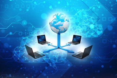 3d görüntüleme Bilgisayar ağı, Globe ile bilgisayar ağı, İnternet İletişim arkaplanı