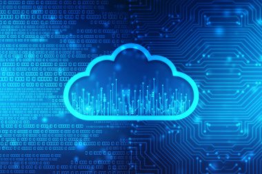 Bulut hesaplama, Bulut Hesaplama Konsepti, Bulut hesaplama teknolojisi internet kavramının 2d illüstrasyonu