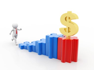 Başarı Merdiveni 'nde Başarı Konsepti, 3D çizim