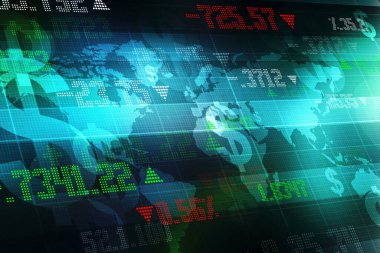 Izgarası olan yaratıcı mavi bir Forex grafik kağıdı. Yatırım ve finans konsepti, borsa çizelgesi. İş grafiği geçmişi, Mali Geçmişi