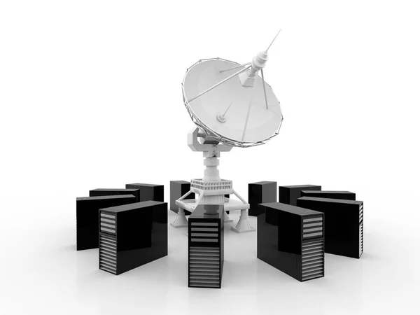 Communication Globale Avec Satellite Serveur Rendu — Photo