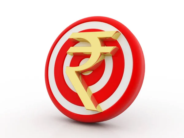 Target Indian Rupee Concept Targeting Indian Rupee Rendering — 스톡 사진