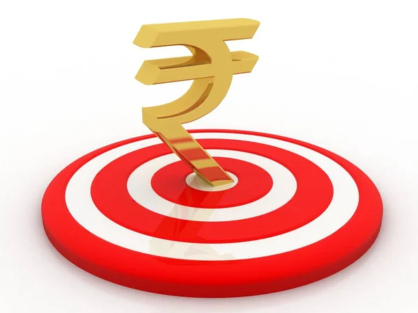 Target Indian Rupee Concept Targeting Indian Rupee Rendering — 스톡 사진