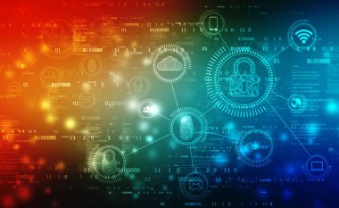 Dijital arka planda asma kilit kapatıldı. Teknoloji güvenlik kavramı. Modern güvenlik dijital arka planı. Kilit Koruma Sistemi, Siber Güvenlik ve Bilgi ve Ağ Koruması