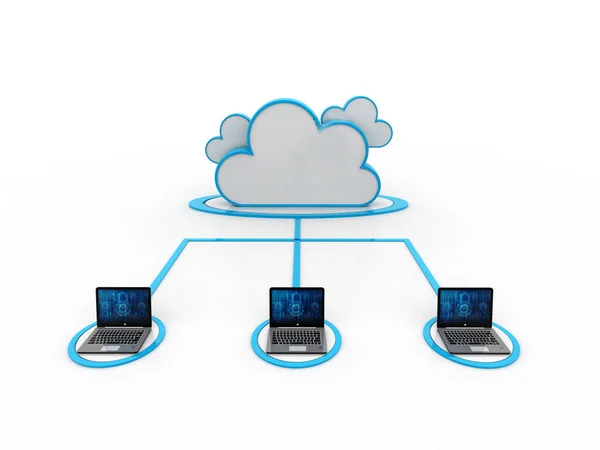 Bulut Hesaplama Kavramı Beyaz Arka Planda Bulut Internet Teknolojisi Kavramı — Stok fotoğraf