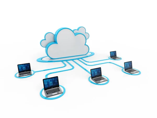 Koncepcja Przetwarzania Chmurze Koncepcja Technologii Internetu Chmurze Białym Tle Koncepcja — Zdjęcie stockowe