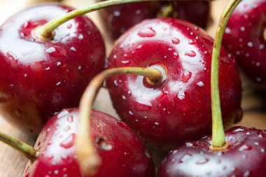 Kırmızı kirazlar, kirazlar yakın çekim, makro