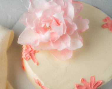 Krem peynirle kaplı mantarlı kek.