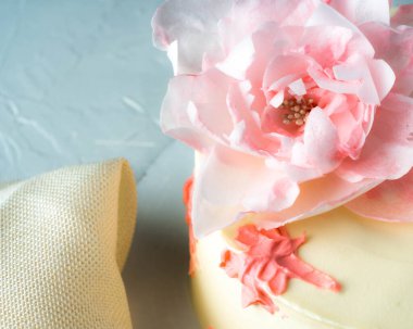 Krem peynirle kaplı mantarlı kek.