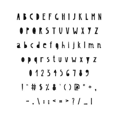 İngilizce alfabesi İskandinav tarzı ile.