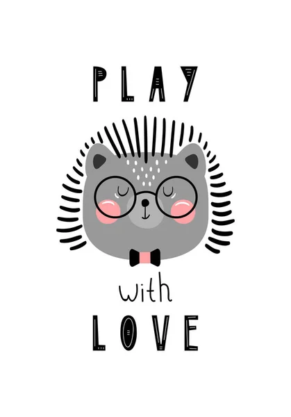 Lettrage enfants affiche jouer avec l'amour — Image vectorielle
