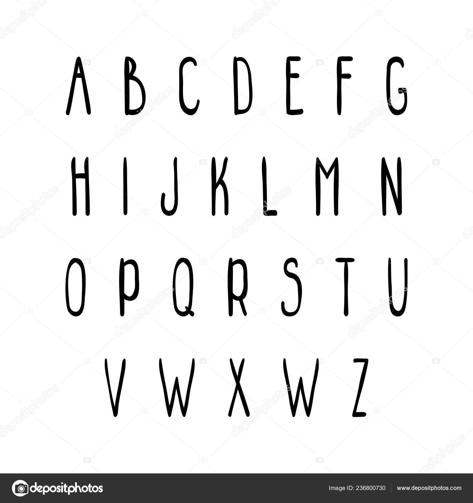 Hand-drawn simple fun lettering alphabet Vector Image