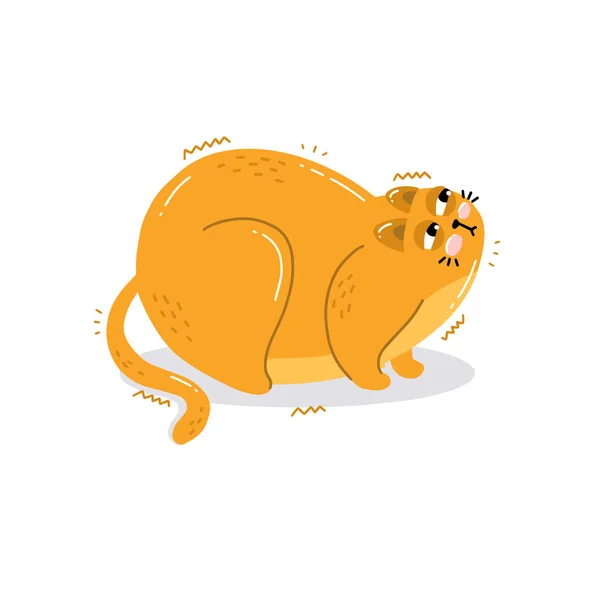 Le personnage est un chat en colère dessiné à la main mignon — Image vectorielle