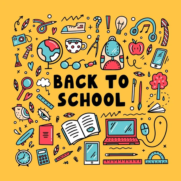 Voltar para a escola e educação doodles —  Vetores de Stock