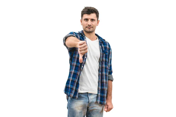 Man Thumbs White Background — Stock Photo, Image