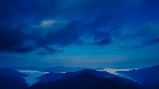 Der Wolkenstrom Über Dem Himmel Abend Nacht — Stockvideo