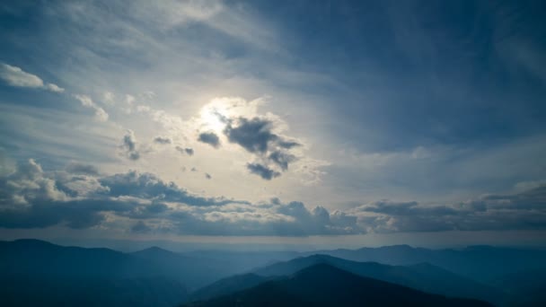 Hermoso Paisaje Montaña Sobre Fondo Atardecer Lapso Tiempo — Vídeos de Stock