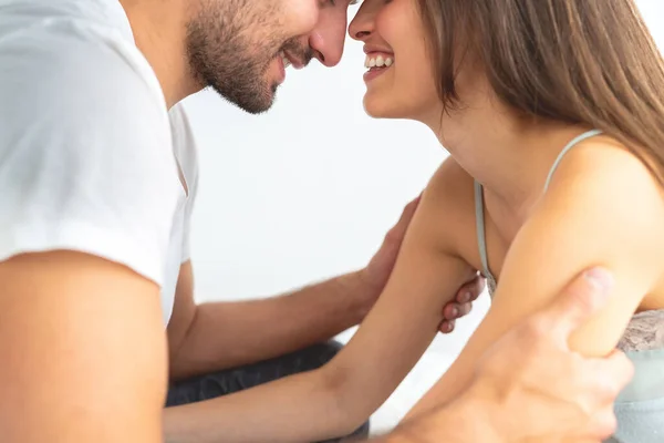 Happy Man Woman White Background — Stock Photo, Image