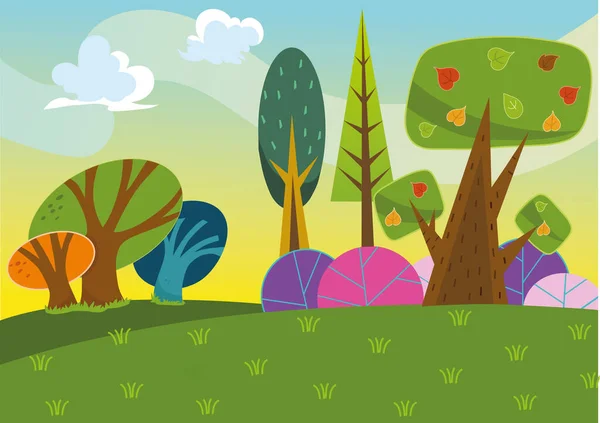 Ilustración Vectorial Bosque — Archivo Imágenes Vectoriales