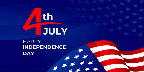 Feliz Dia Independência Quatro Julho Banner Vetor Cartão Saudação Para —  Vetores de Stock
