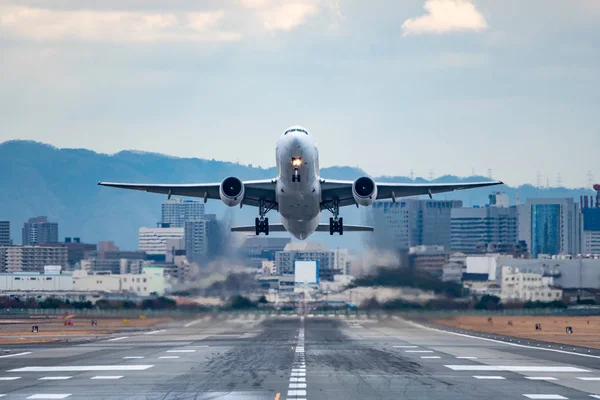 Jet Aereo Decollo Scena — Foto Stock