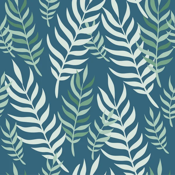 Motif Floral Vectoriel Sans Couture Avec Des Branches Été Bleu — Image vectorielle