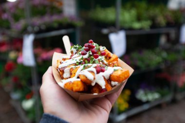 Sokak yemekleri, vejetaryen halloumi çubukları.