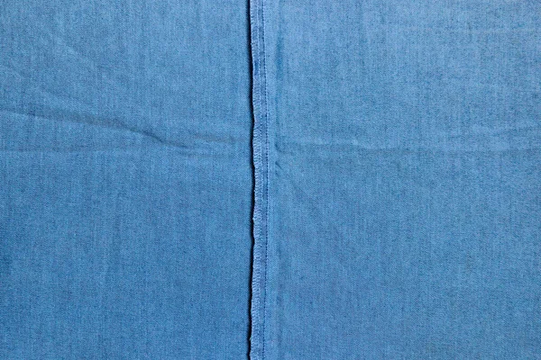 Textur Der Innenseite Eines Blauen Stretch Denim Stoffes Mit Overstitch — Stockfoto