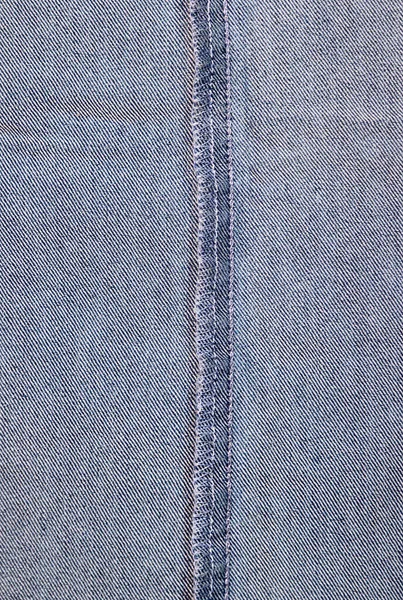 Zbliżenie Wewnętrznej Strony Szarej Tkaniny Jeansowej Przeszyciem — Zdjęcie stockowe