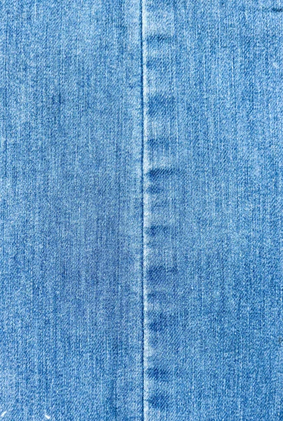 Texture Blue Denim Fabric Two Pieces Fabric Stitched Together — Stock Photo, Image