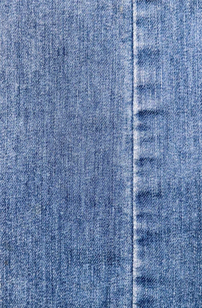 Struktura Modré Džínové Tkaniny Žlutými Skvrnami Dva Kousky Látky Sešité — Stock fotografie