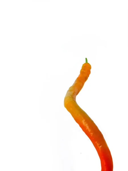 Pimenta vermelha em um fundo branco. O conceito de uma dieta saudável. — Fotografia de Stock