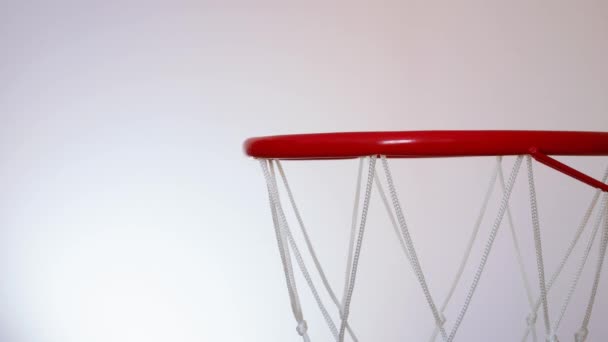 Four Basketball Slam Dunk Attempts Making White Background — Stock Video