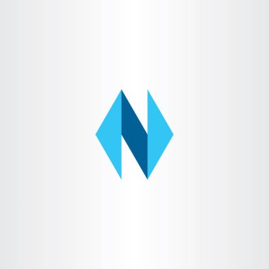 mektup simgesi n mavi işareti Logo vektör 