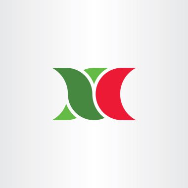 mektup x ve c OLC logo işareti vektör simgesi 