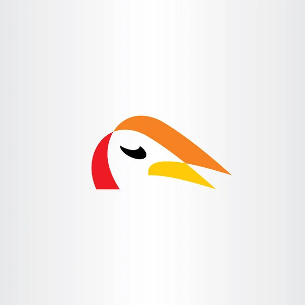 Vogel Gezicht Logo Symbool Ontwerp Vector — Stockvector