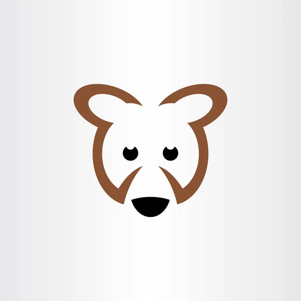 Urso Marrom Ícone Logotipo Vetor Símbolo Design —  Vetores de Stock