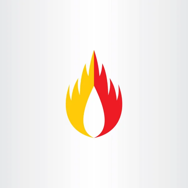 Quemar Fuego Llama Caliente Logotipo Símbolo Vector Icono — Archivo Imágenes Vectoriales