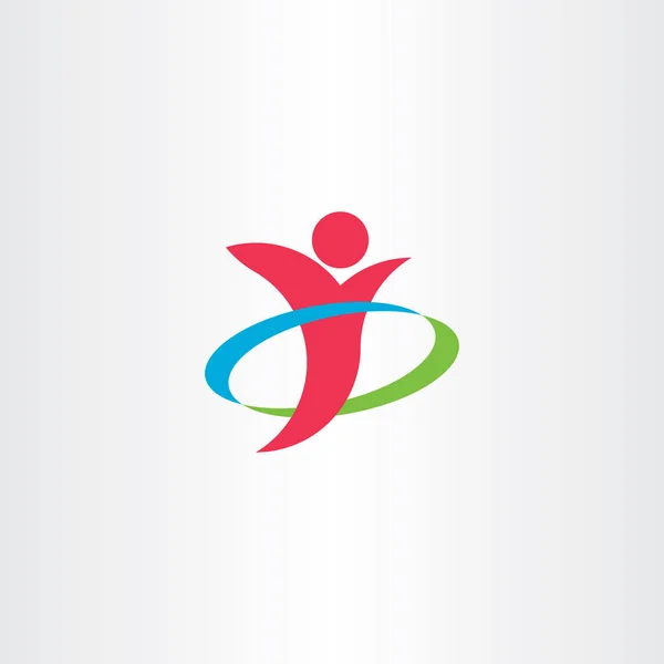 Homme Affaires Gagnant Logo Icône Symbole Élément — Image vectorielle