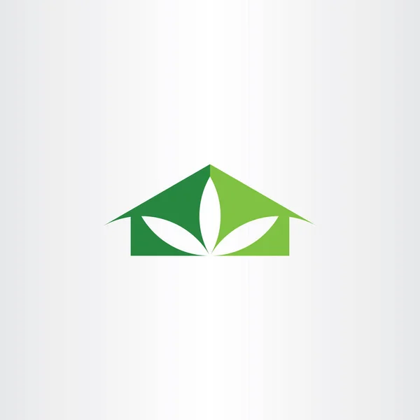 Eko Yaprak Temiz Ekoloji Logo Simge Tasarım — Stok Vektör