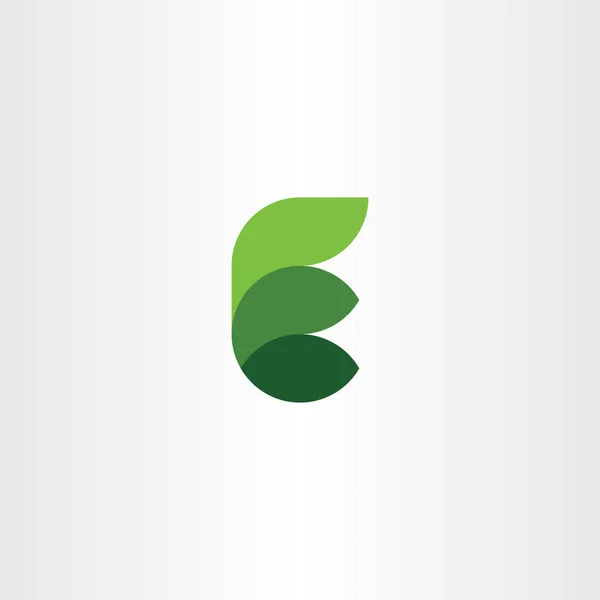 Eco Feuilles Lettre Logotype Vert Vecteur Logo Design — Image vectorielle