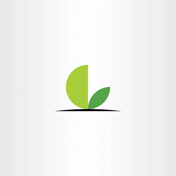 Zelené Listy Logo Dopis Kruh Ikona Vektor — Stockový vektor