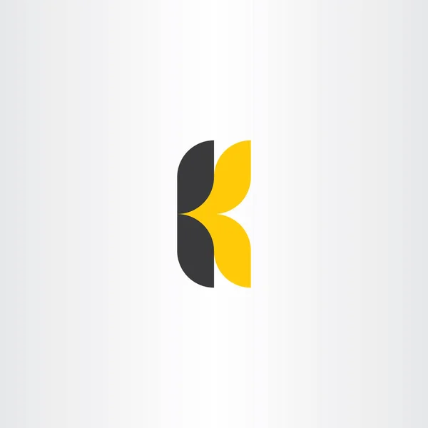 Letra Logo Amarillo Negro Icono — Vector de stock