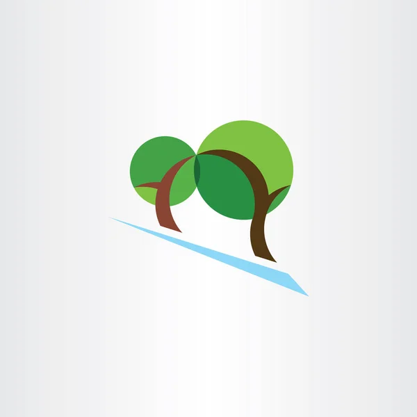 Logo Drzew Parku Wektor Eco Symbol Krajobrazu — Wektor stockowy