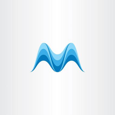 m logosu mektup su dalgalar simge vektör 