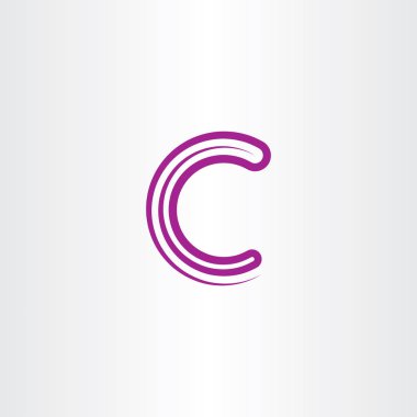Mor c harfi logo vektör logo öğesi simgesi