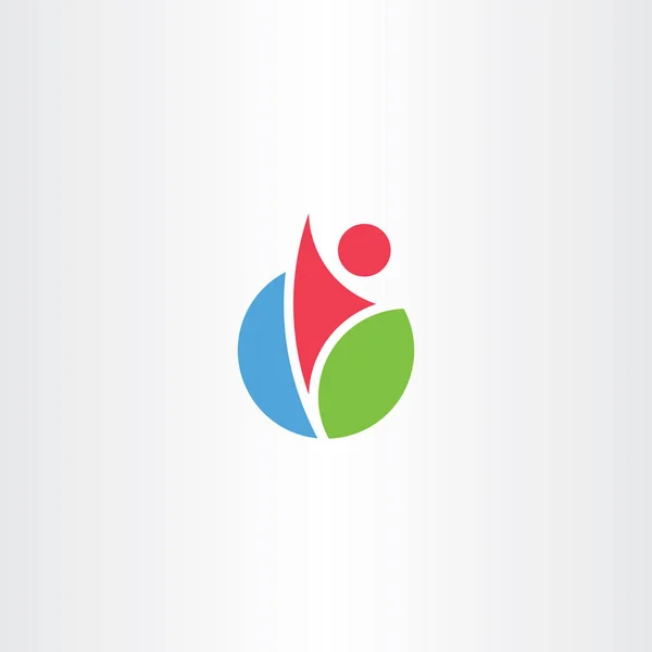 Logo Sağlıklı Bir Insan Simgesi Simgesi Kazanan Vektör Tasarımı — Stok Vektör