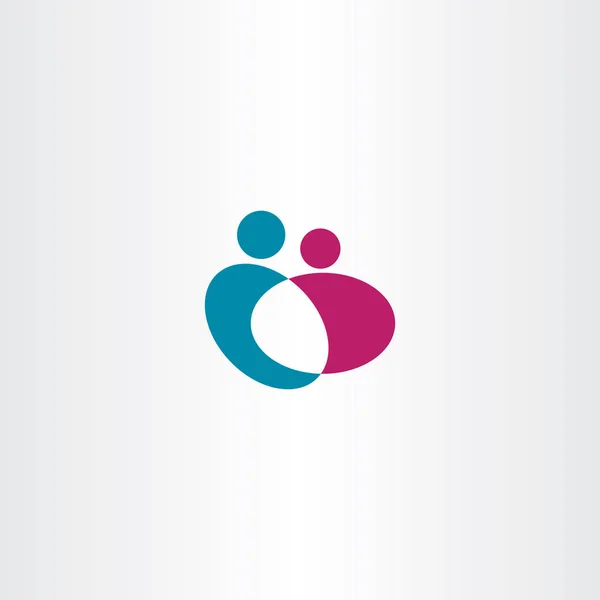 Homme Fille Tenant Main Personnes Logo Icône — Image vectorielle